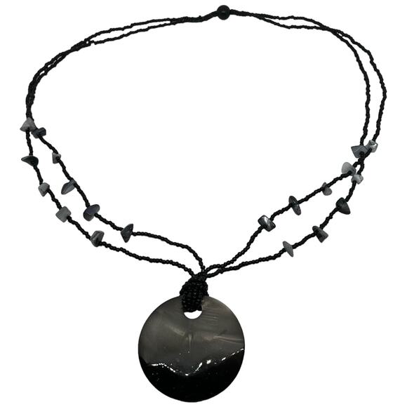 Beaded Shell Necklace - 30" Long, Good Condition - Picture 3 of 11